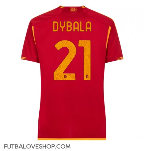 Dres AS Roma Paulo Dybala #21 Domáci pre Ženy 2023-24 Krátky Rukáv